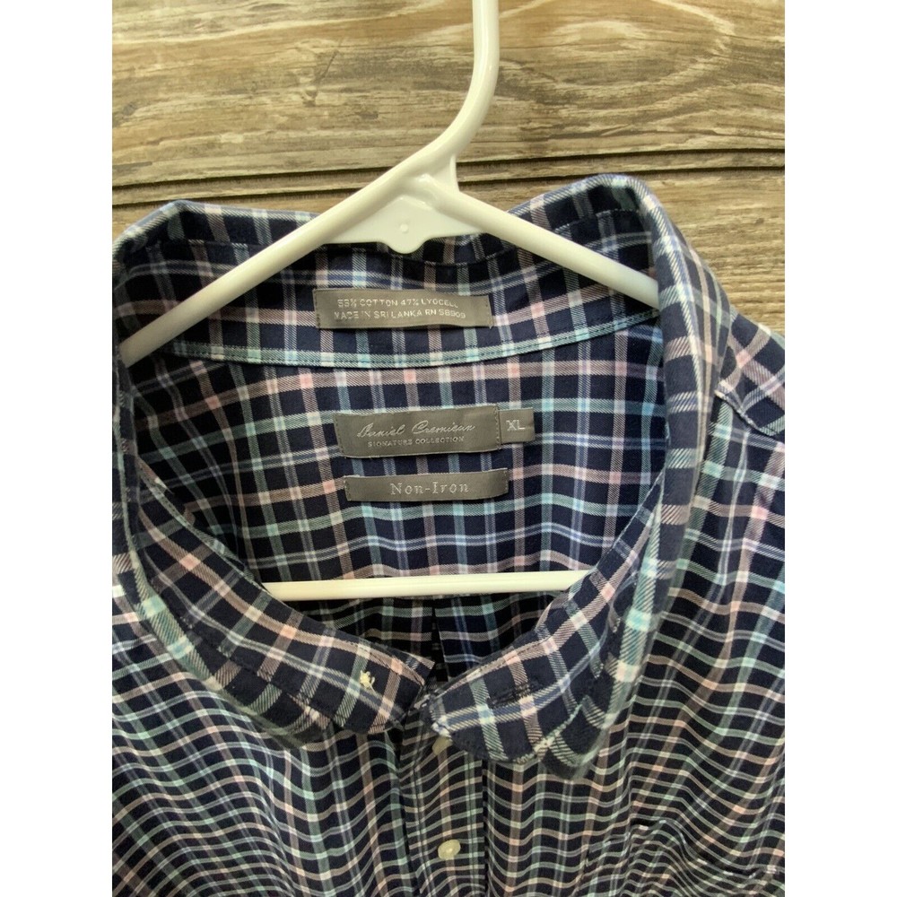 Daniel Cremieux Signature Men's X-Large Blue Plaid Long Sleeve Button Up Shirt - Picture 3 of 5